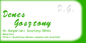 denes gosztony business card