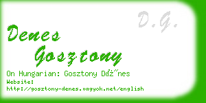 denes gosztony business card